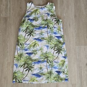 Tommy Bahama Hidden Isles Shift Sleeveless Dress Continental Hawaii Women's M